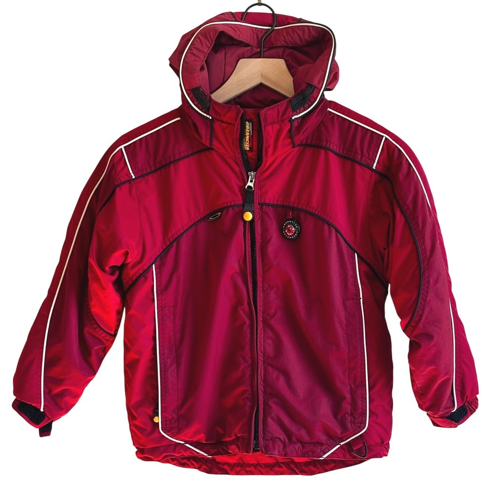 Obermeyer Vintage Kids‎ Ski Jacket Size 6 Red I Grow Hooded Winter Coat